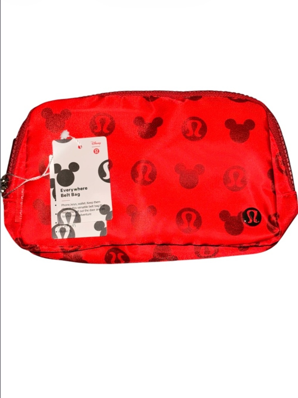 NWT Lululemon x Disney Mickey Mouse Everywhere 1L Belt Bag Red Rare - Picture 3 of 5